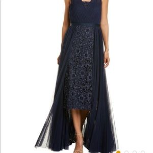 Aidan Mattox Midnight Blue Tulle MIDI Dress